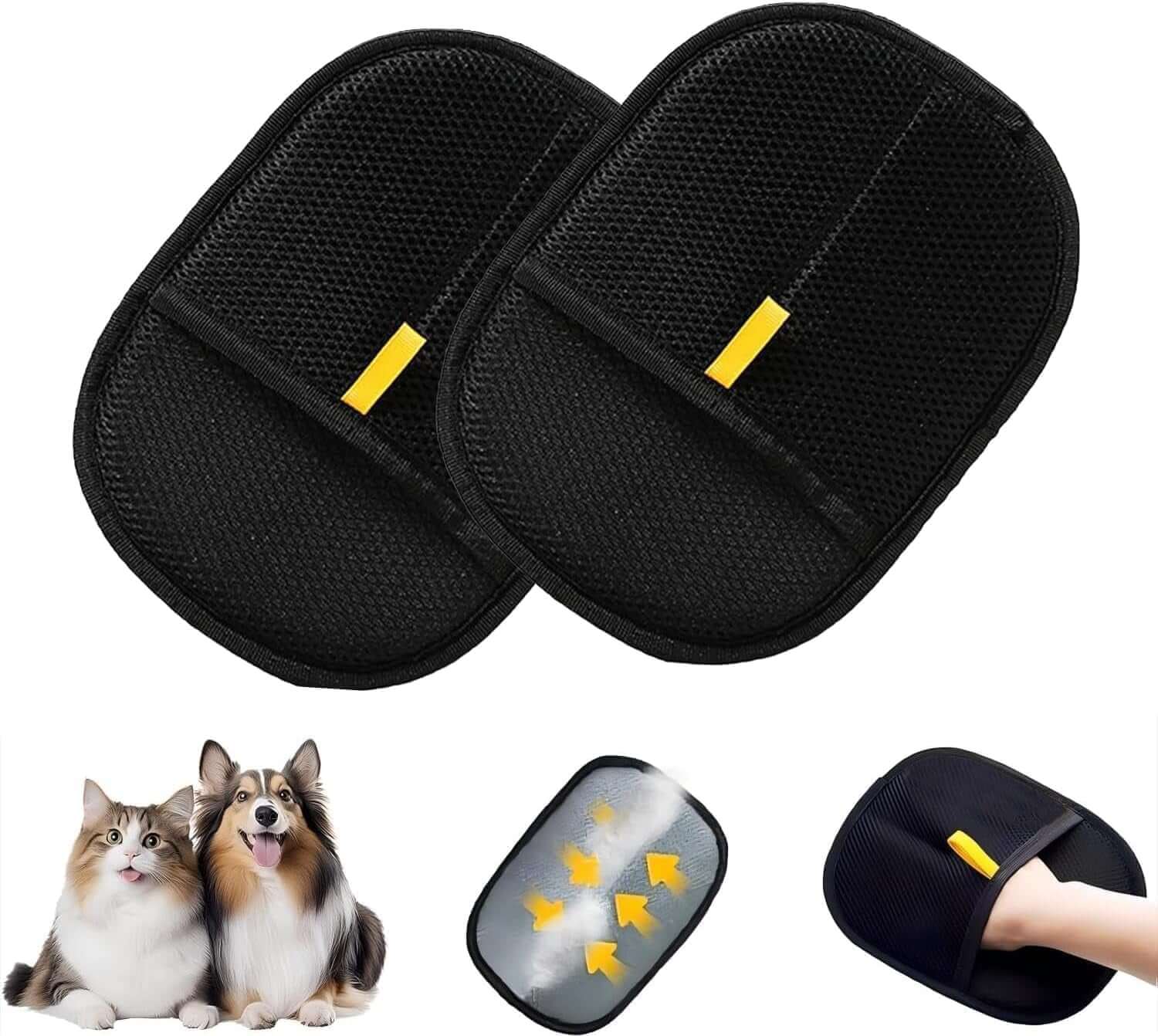2PCS Pet Hair Removal Glove,Electrostatic Pet Hair Removal Gloves,Reusable Cat & Dog Hair Remover (2PCS)