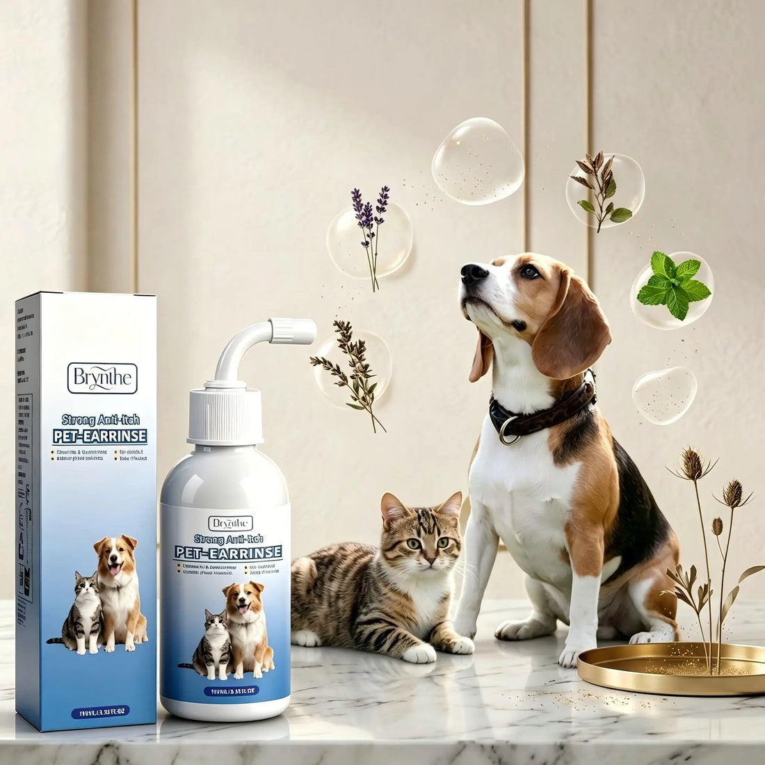 Gentle dog ear cleaner for removing dirt and wax