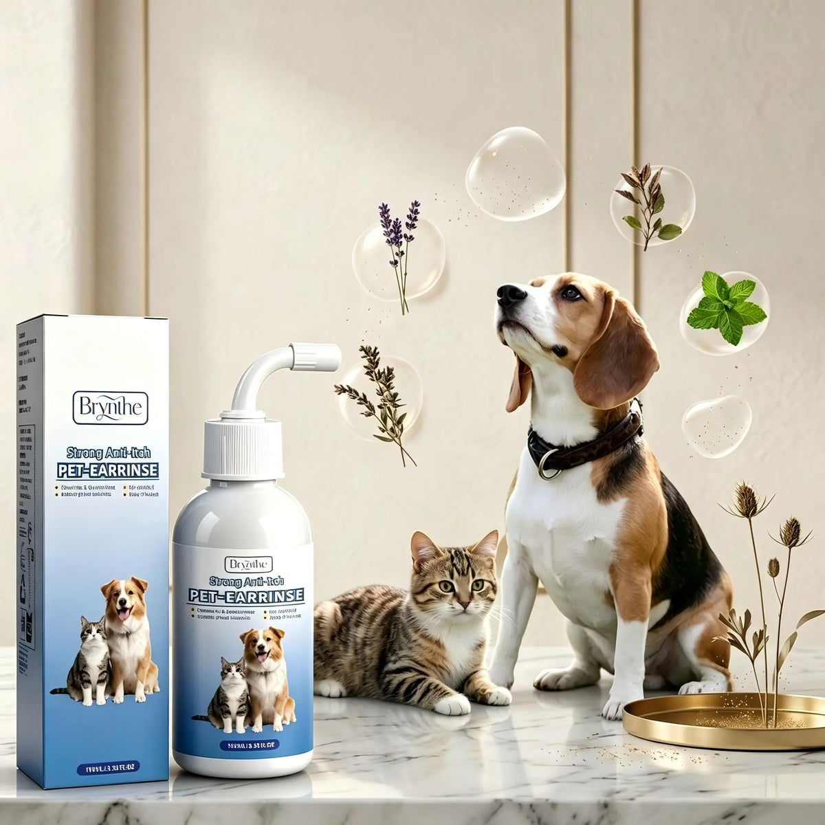 Gentle dog ear cleaner for removing dirt and wax