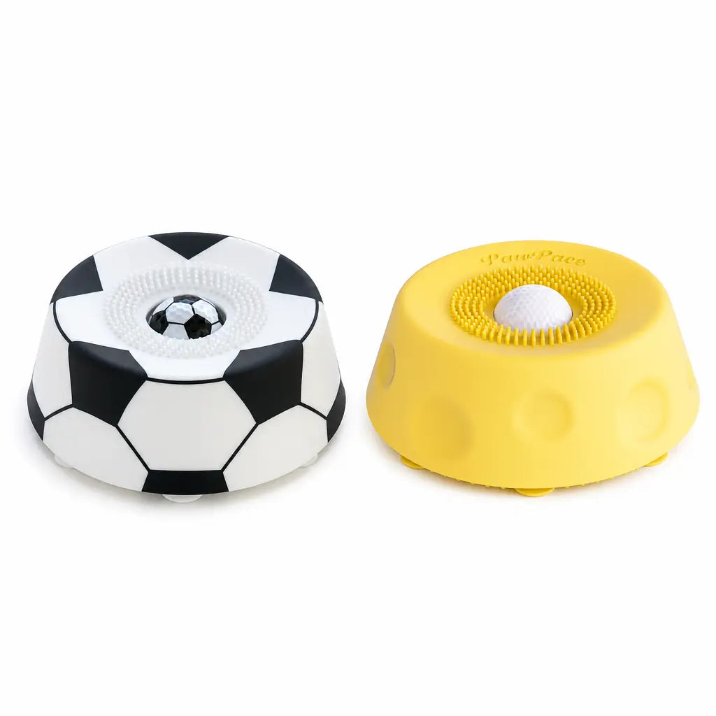No spill dog water bowl with slow feeder lick surface