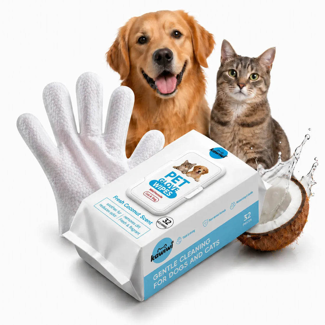 FreshPaw waterless pet grooming gloves for dogs and cats