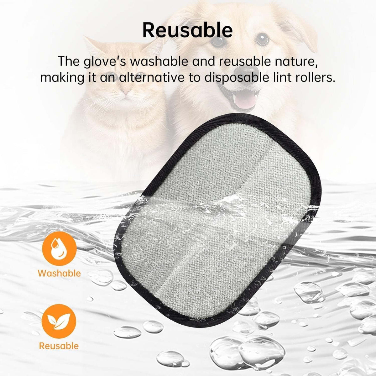 2PCS Pet Hair Removal Glove,Electrostatic Pet Hair Removal Gloves,Reusable Cat &amp; Dog Hair Remover （2PCS）