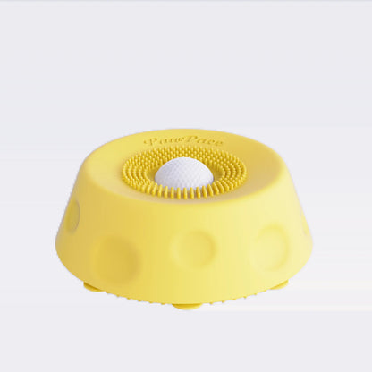 No spill dog water bowl with slow feeder lick surface