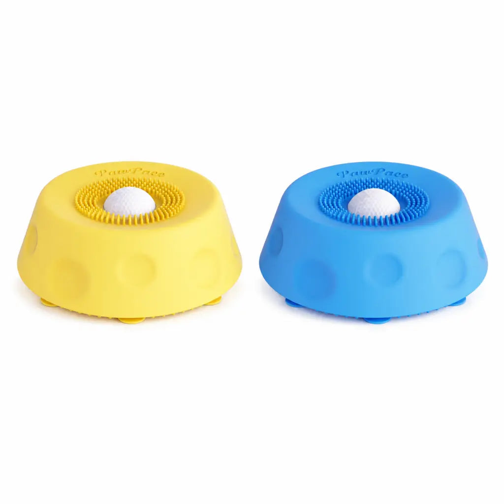 Slow feeder lick bowl for dogs with enrichment ball