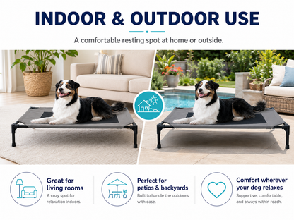 PawBuddies™ Elevated Cooling Dog Bed | Breathable Mesh | Large