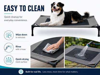 PawBuddies™ Elevated Cooling Dog Bed | Breathable Mesh | Large