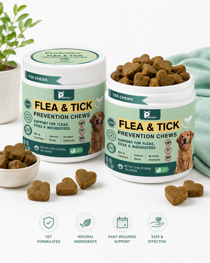 Natural Flea & Tick Soft Chews for Dogs – Chicken Flavor | 50 Chews | All Breeds