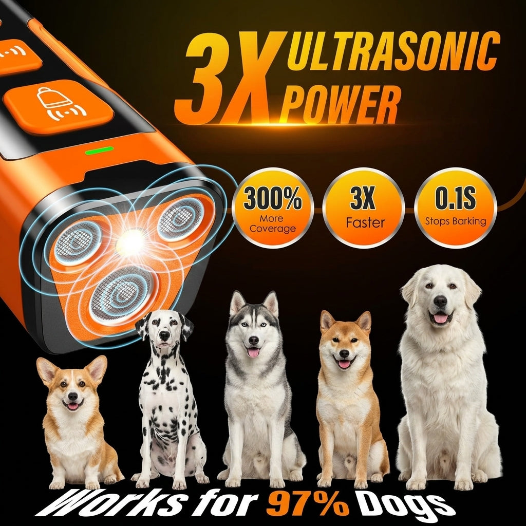 Anti bark trainer for dogs – PawBuddies™ ultrasonic bark deterrent with 35ft range