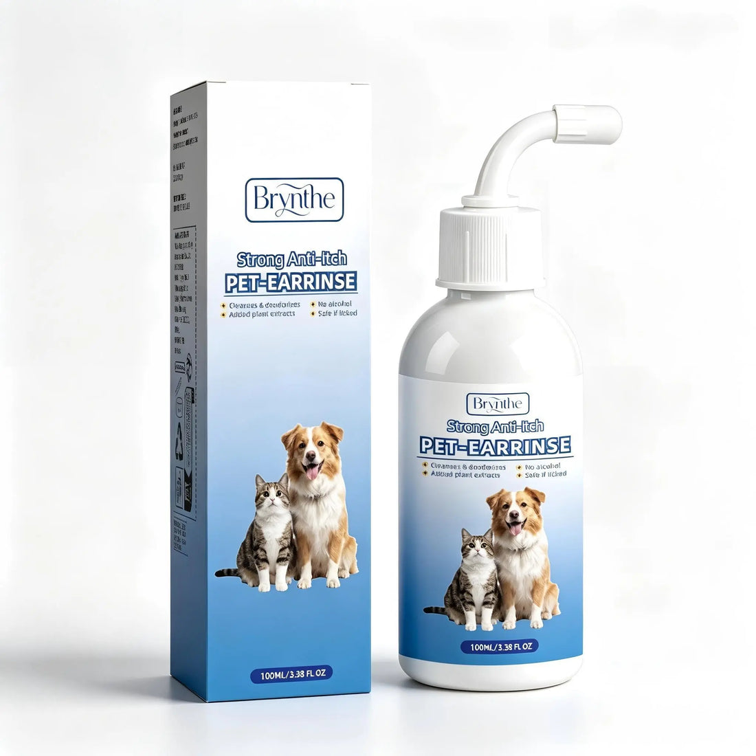 Pet ear wash for dogs and cats for routine ear cleaning