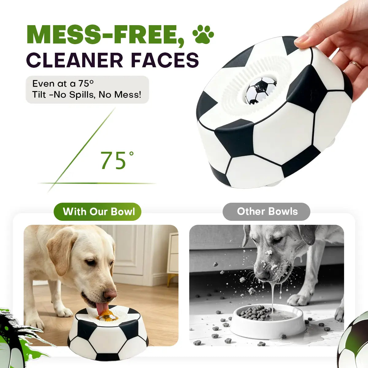 PawBuddies no mess slow feeder dog bowl with suction cups