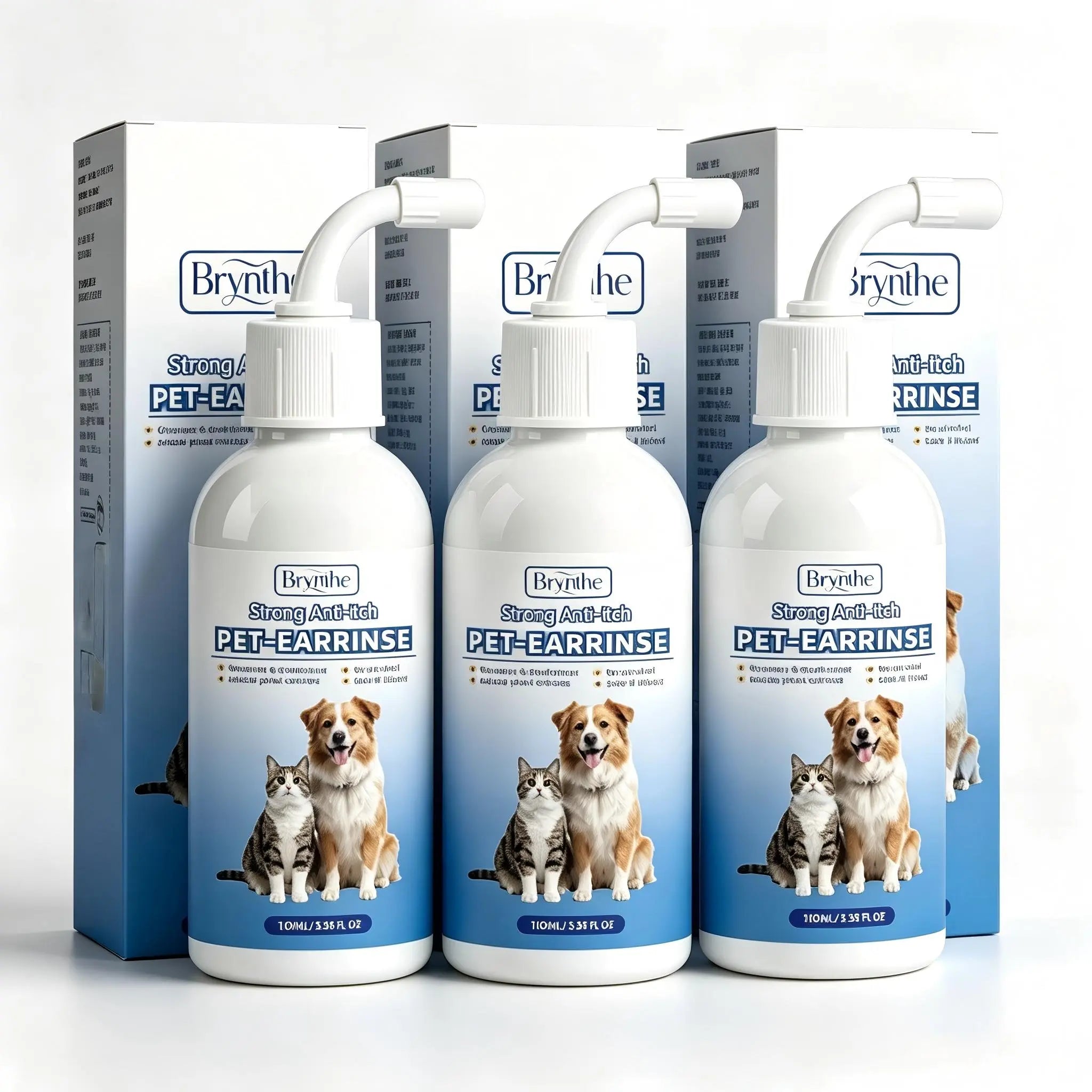 Pet ear wash for dogs and cats for routine ear cleaning