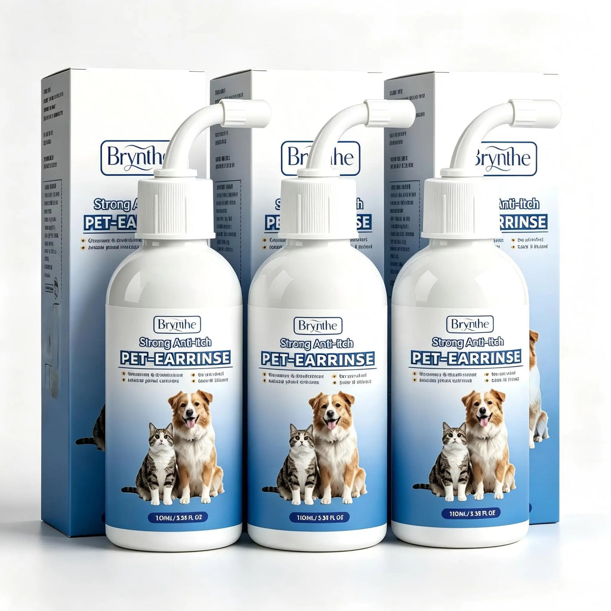 Pet ear wash for dogs and cats for routine ear cleaning
