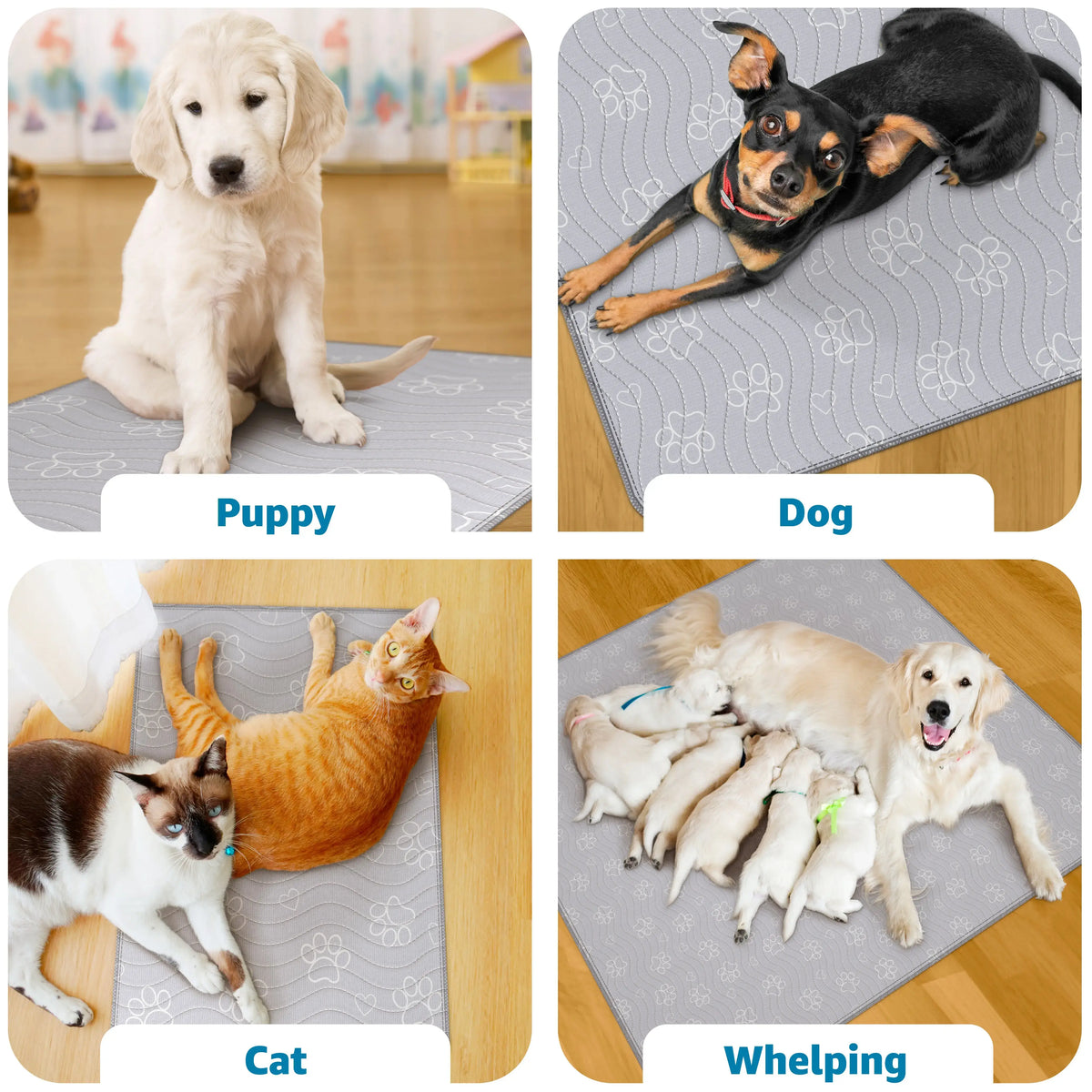 Washable dog training pad for puppies and senior dogs