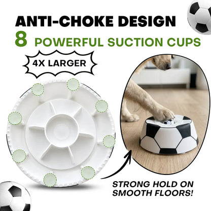 Slow feeder lick bowl for dogs with enrichment ball